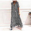 Halloween Skull Print Long-sleeved Big Dress