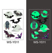 Halloween Glowing Bats Tattoo Stickers Fake Tattoos Paste on Face Arm Leg for Kids Body Art Sticker