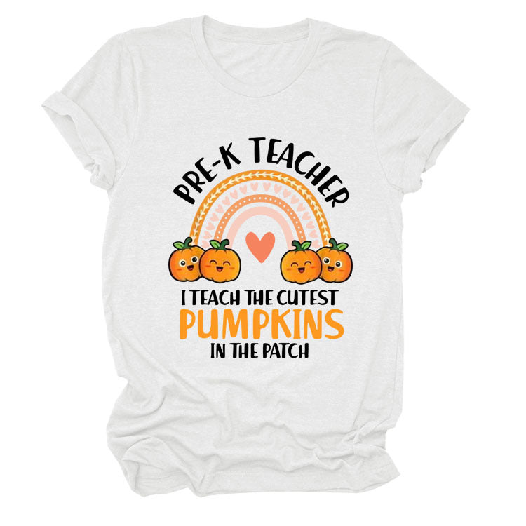 Pumpkin Love Rainbow Halloween Short Sleeve T-Shirt