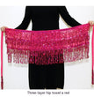 Halloween Belly Dance Costume Sequined Tassel Hip Skirt Waist Scarf