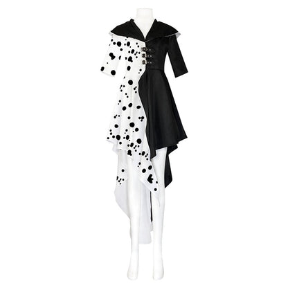 Halloween Costume Cosplay Evil Queen Black White Dress Jacket