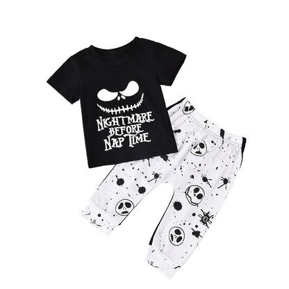 Halloween Black Short Sleeve T-Shirt Trousers