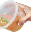 Food Storage Containers with Lids 8Oz, 16Oz, 32Oz Freezer Deli Cups Combo Pack, 44 Sets Bpa-Free Leakproof round Clear Takeout Container Meal Prep Microwavable, Airtight Lids (Mixed Sizes)