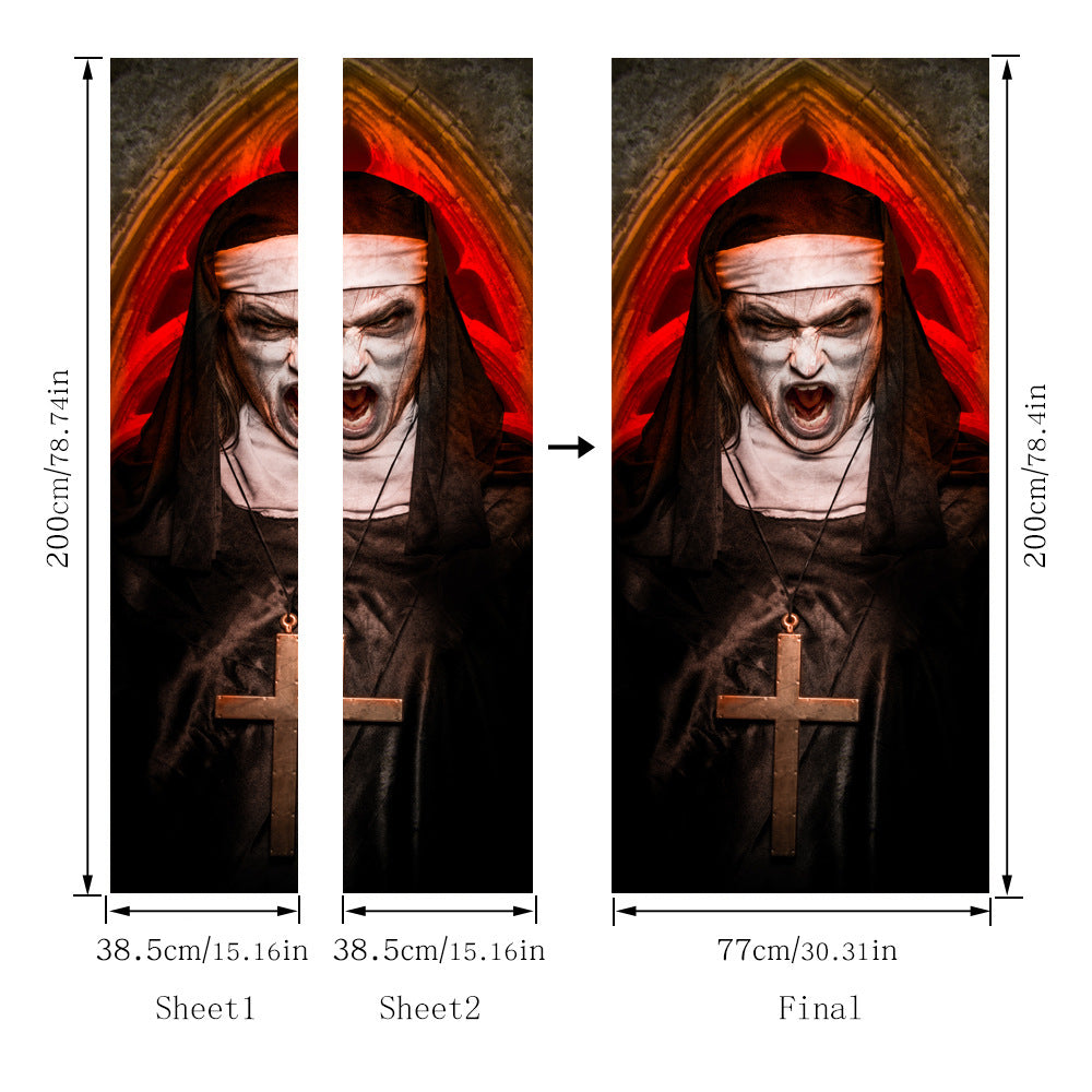Halloween 3d Door Sticker Personality