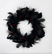 Halloween Black Crow Black Feather Wreath Glowable