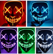 Black V Halloween Horror Glowing Mask