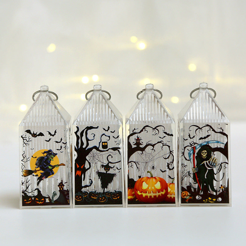 Halloween Pumpkin Lamp Decorations Children's Portable Small Night Lamp Cage Desktop Decoration Layout Props