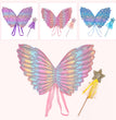 Kids Wings Wands Butterfly Rainbow Wings For Girls Princess Fairy Wings Children Halloween Cosplay Costume Accessories