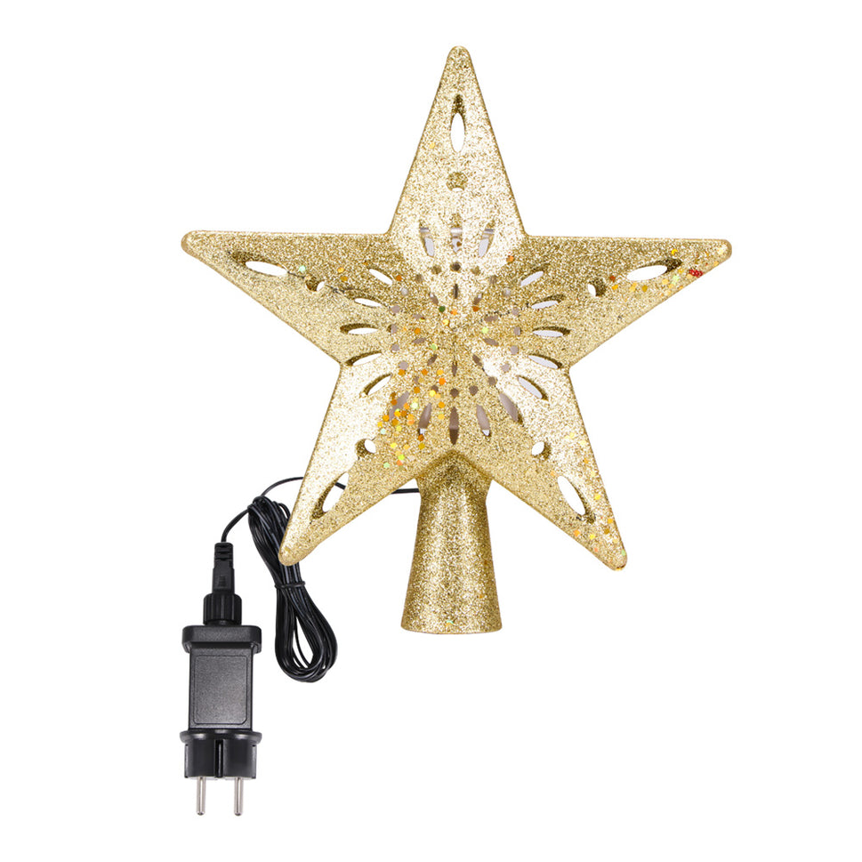 Christmas Tree Top Light Star Snowflake Shape LED Laser Projector Lights Christmas Tree Ornament