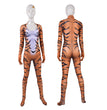 Halloween Girls Red Black Cat Cosplay Tiger Print Bodysuit