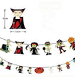 Halloween Triangle Pull Flag Party Decorations Bat Skull Pumpkin Paper Pull Flower Banner