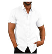 Men Short Sleeve Summer Solid Shirts Casual Loose Tops Tee