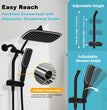 Rain Shower Head with Handheld Spray Combo, High Pressure Rainfall Shower Head, Height Adjustable Dual Shower Head, Luxury Waterfall Showerhead Bathroom