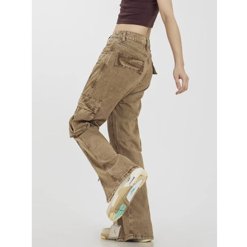 Overalls Men's And Women's Sports Loose Wide Leg Multi-pocket