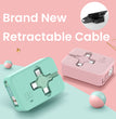 4 In 1 Retractable USB Cable Creative Macaron Type C Micro Cable For I Phone With Phone Stand Charging Data Cable Line Storage Box