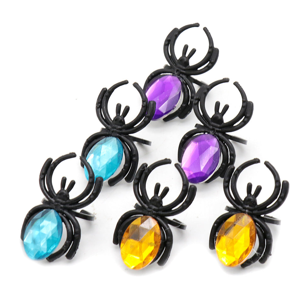 Gem Spider Halloween Plastic Toy Ring