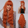 Women's Fashion Halloween Wig Orange Small Volume Qi Bangs Mechanism Headgear
