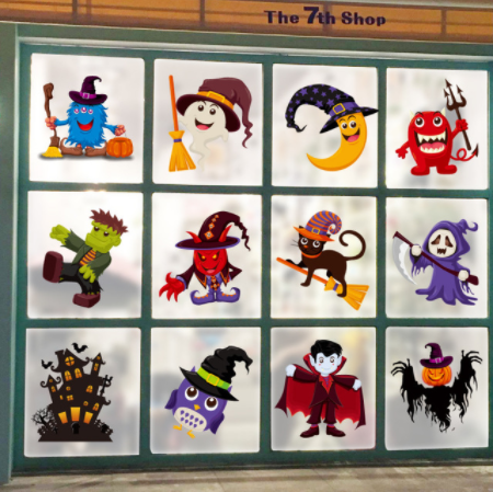 Halloween color static stickers