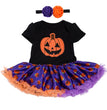 Halloween Pumpkin Short Sleeve Romper