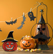 Halloween Wooden Ornament Pumpkin Skull Black Cat