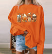 Halloween Women's Long Sleeve Casual Print Padded Sweatshirt