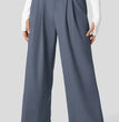 Women's Solid Color Casual Suit Pants With Real Pockets