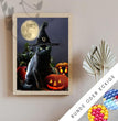 Halloween Cat In Pumpkin House Diamond Painting