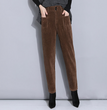 Loose Straight Tube Thickened Corduroy Pants For Women