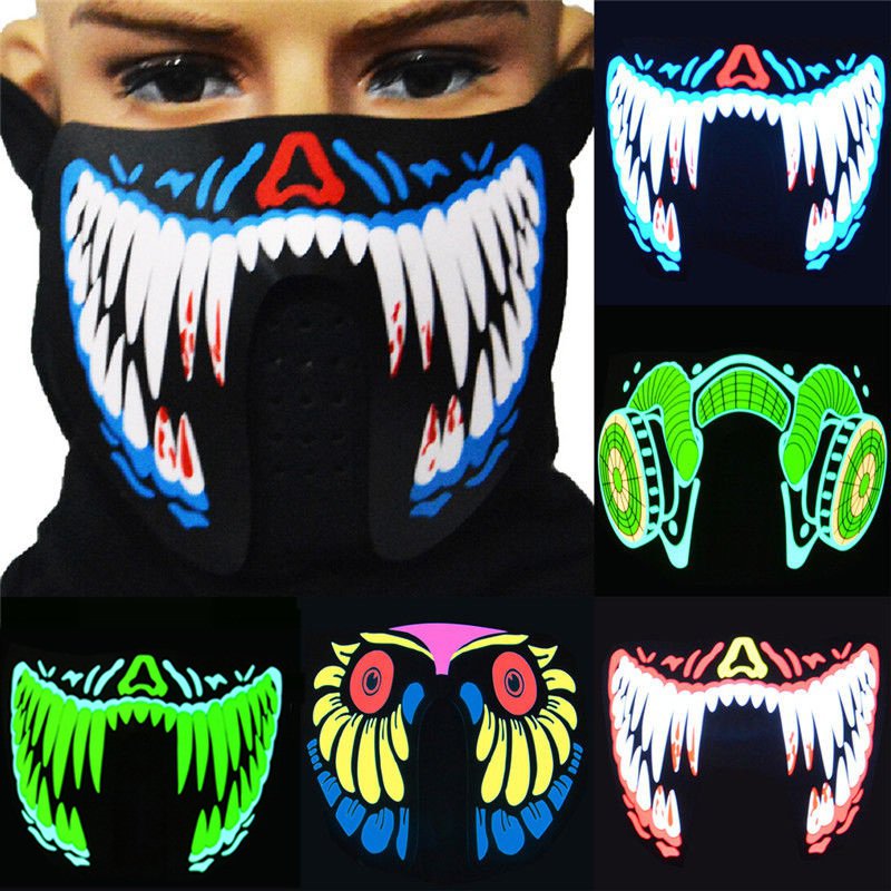Fashion Wire LED Halloween Easter Rave Mask Luminous Costume Mask Party Easter Decor Gift