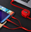 Telescopic three-in-one charging line mobile phone multi-function multi-head