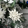 Plastic White Snowflake String Window Christmas Party Place Pendant