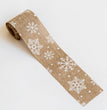 Christmas Snowflake Elk Burlap Ribbon Bow Ornament