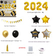 32-inch 2024 New Year Balloon Set Wine Bottle Gilding Triangle Hanging Flag Balloon