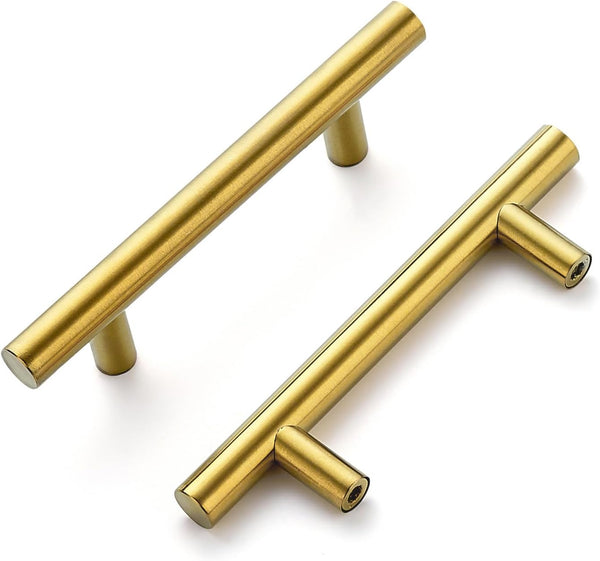 5" Brushed Brass Cabinet Pulls, 10-Pack