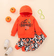 Boys' Halloween Pumpkin Orange Hooded Sweatshirt And Pants Set