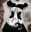 Halloween Skull 3D Digital Print Drawstring Dress