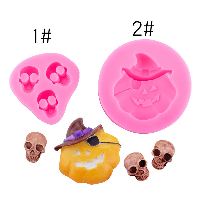 Halloween Pumpkin Head Skull Silicone Mould