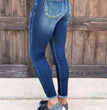 Street White Burrs Tassels Skinny Jeans