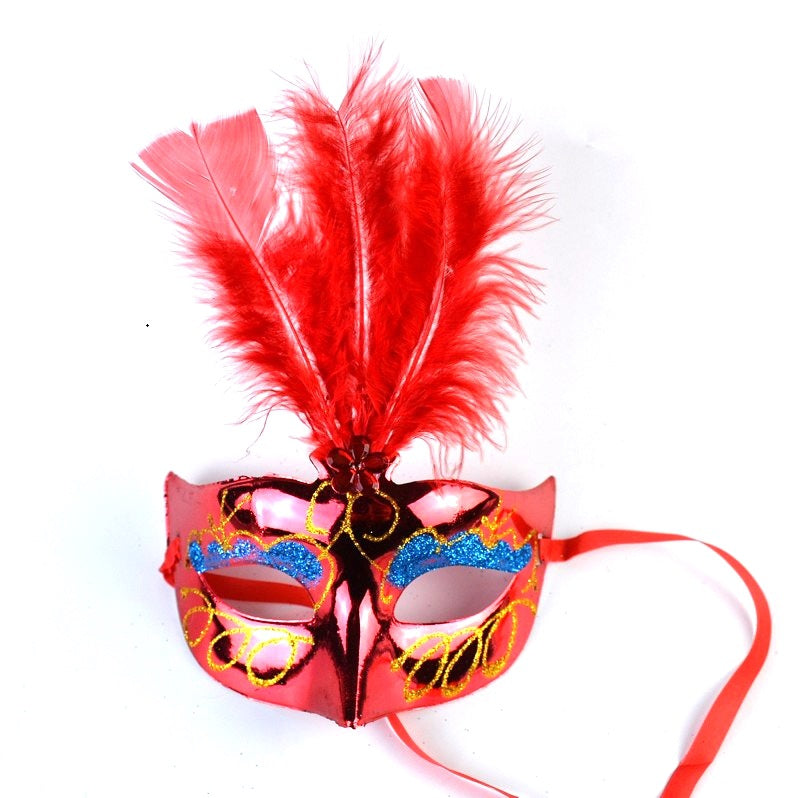 Glowing Fiber Optic Mask Halloween Masquerade Led Princess Feather Children