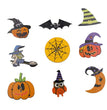 DIY White Background Painted Halloween Wood Chip Decoration Halloween Party Accessories