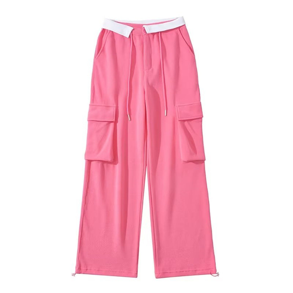 Hot Girl Loose Waist Straight Casual Pants For Women