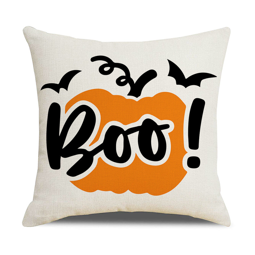 Halloween New Pumpkin English Alphabet Cartoon Car Sofa Cushion Waist Pillowcase