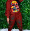 Skull Halloween Thick Print Hat Long Suit