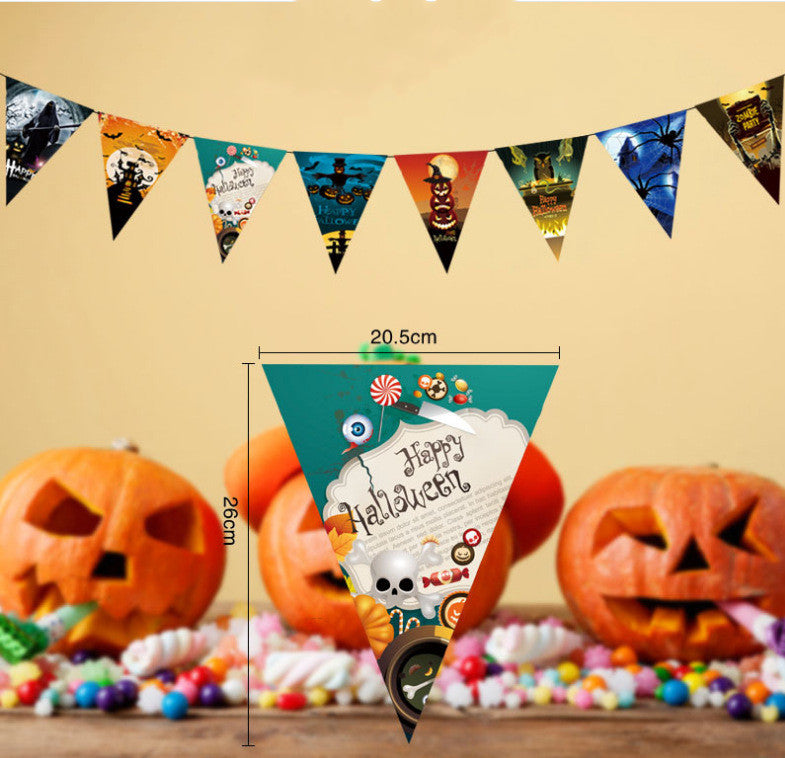 Halloween Jack-o-lantern Spider Web Pull Flag