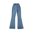 American Retro High Waist Irregular Denim Bootleg Pants Women