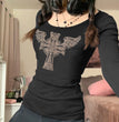 Long Sleeve T-Shirt New Halloween Print Spice Girl Bodysuit Sexy Top