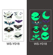 Halloween Glowing Bats Tattoo Stickers Fake Tattoos Paste on Face Arm Leg for Kids Body Art Sticker