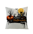 Home Halloween Pumpkin Linen Pillow Cover