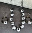 Personalized Halloween Earrings Necklace Wooden Bead