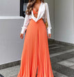 Polyester European And American Ladies Fashion Temperament Pleated Long Wide-leg Pants